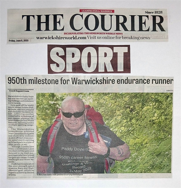 Paddy Doyle - 950th World Record